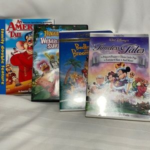 🧡 4 Children's DVD's - Timeless Tales and Bedknobs Broomsticks - Fraggle Rock +